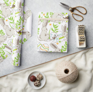 Papel De Presente Coelhos E Ovos