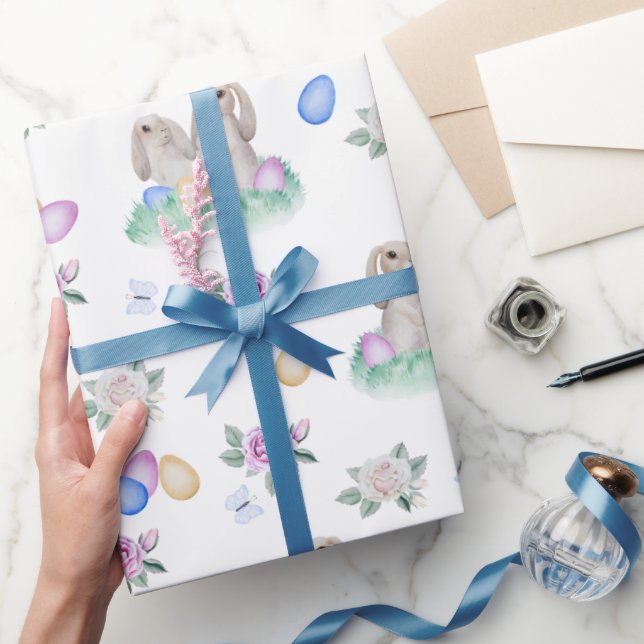 Papel De Presente Coelhos e Ovos de Páscoa (Presentear)
