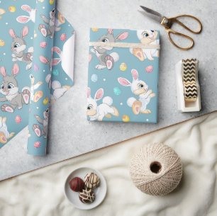 Papel De Presente Coelhos felizes 