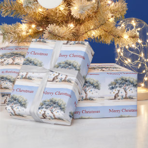 Papel De Presente Coelhos Koalas Ornitorrinco Natal Árvore de Borrac