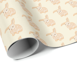 Papel De Presente Coelhozinho Marrom Fofo - transparente sobre bege.
