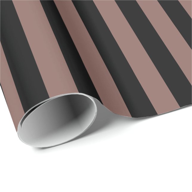 Papel De Presente Cognac Marrom Listra Preta (Ponta do rolo)