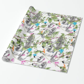Papel De Presente cogumelo floral