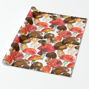 Papel De Presente Cogumelos aquosos Padrão de queda