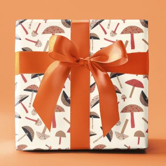 Papel De Presente Cogumelos do século médio com Arte Original Inspir