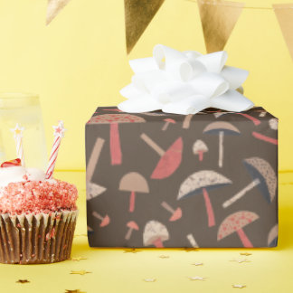 Papel De Presente Cogumelos do século médio com Arte Original Inspir