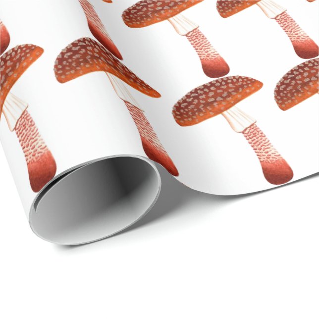 Papel De Presente Cogumelos Rosa Woodland White Delicate (Ponta do rolo)