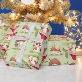Papel De Presente Cogumelos Woodland Crianças de Natal
