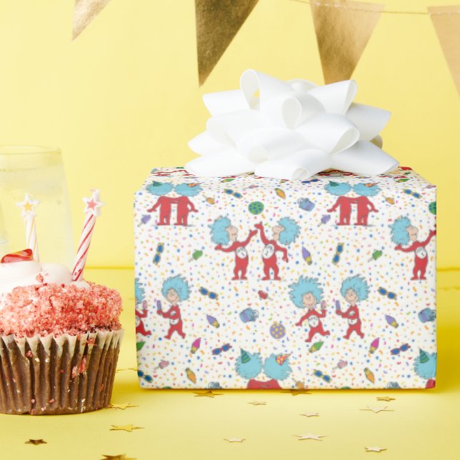 Papel De Presente Coisa Uma Coisa Dois Padrões De Celebração (Festa de aniversário)
