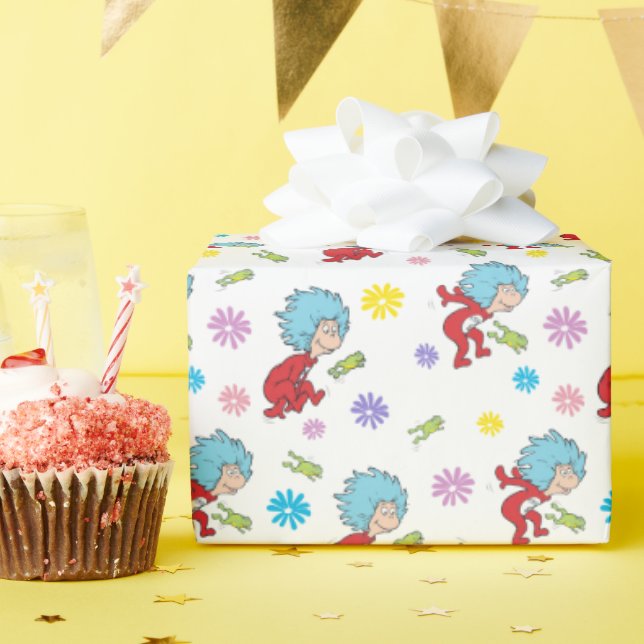 Papel De Presente Coisa Uma Coisa Dois Padrões De Coisas De Sapo Hop (Festa de aniversário)