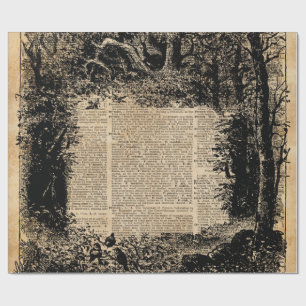 Papel De Presente Colagem colorida flamejante do livro do dicionári