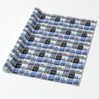 Papel De Presente Colagem da foto da imagem da skyline 8 da Nova