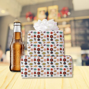 Papel De Presente Colagem de Etiquetas de Cerveja do rico
