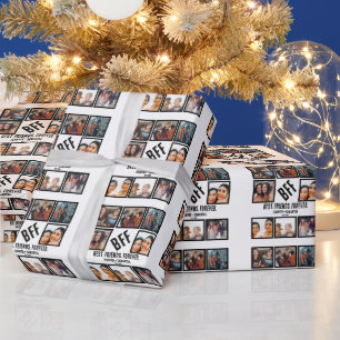 Papel De Presente Colagem de Fotografias BFF 8 Personalizadas para M
