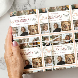 Papel De Presente Colagem de Fotografias Personalizada da Melhor Avó