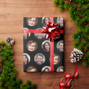 Papel De Presente Colagem de Fotos de 3 Membros da Família
