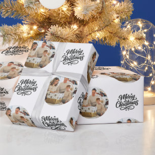 Papel De Presente Colagem de Fotos de Natal Personalizada