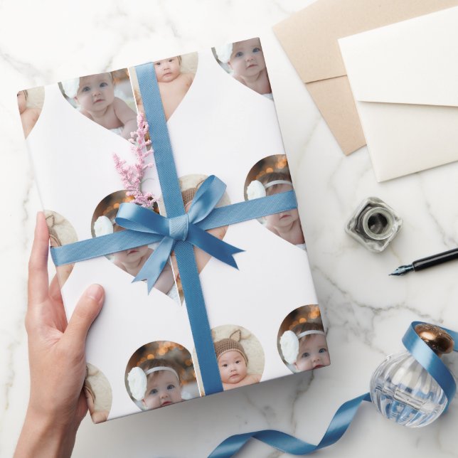 Papel De Presente Colagem de Fotos em Formato Coração 2 (Presentear)