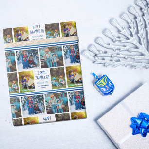 Papel De Presente Colagem de Fotos Feliz Hanukkah Belo Personagem Az
