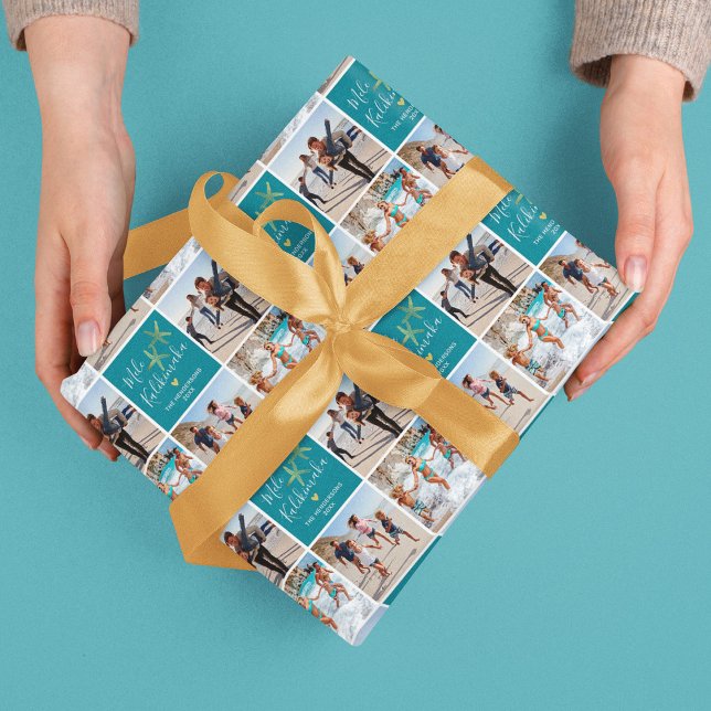 Papel De Presente Colagem de Fotos Mele Kalikimaka (Criador carregado)