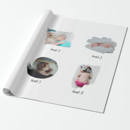 Papel De Presente Colagem de Fotos Modernas para Bebês
