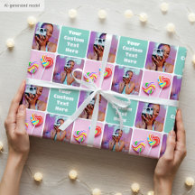 Colagem de Fotos Personalizada Padrão Verde Modern