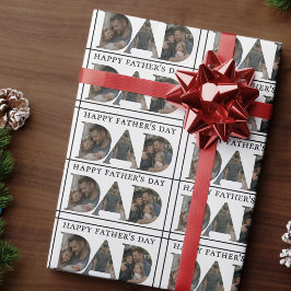 Papel De Presente Colagem de Fotos Personalizada para o Papai Feliz 