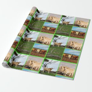Papel De Presente Colagem de Imagens da Vaca Highland 3,