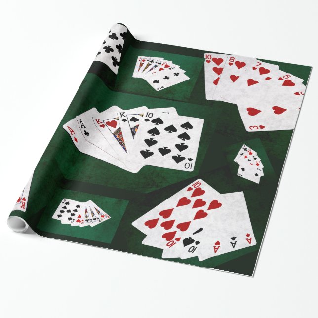Papel De Presente Colagem de Mãos Poker (Desenrolado)