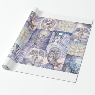 Papel de Presente Colagem de Muitos Anjos por Moll