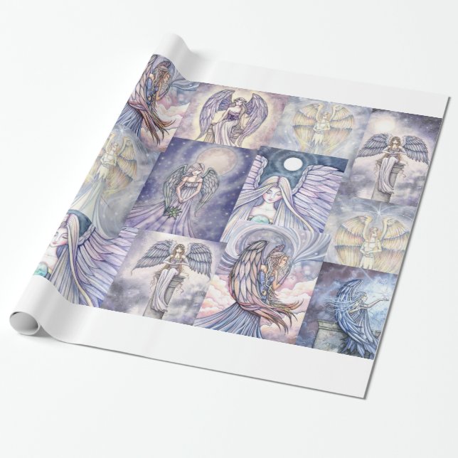 Papel de Presente Colagem de Muitos Anjos por Moll (Desenrolado)