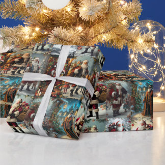 Papel De Presente Colagem de natais vintages | Presente de Feriado R