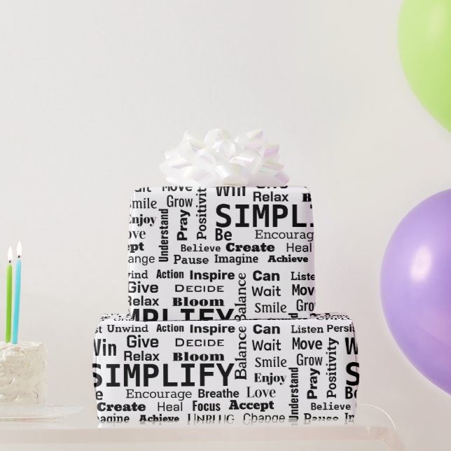 Papel De Presente Colagem de Uma Palavra para Viver (Presentes para festas)