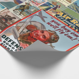 Papel De Presente Colagem de Vintage de Bond de Guerra