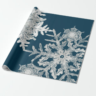 Papel De Presente COLAGEM DO FLoco de neve de WILSON BENTLEY EM AZUL