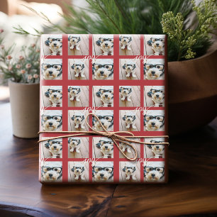 Papel De Presente Colagem do Instagram de 4 fotos com o vermelho de 