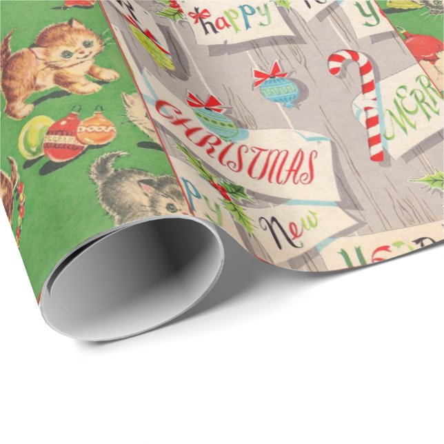 Papel De Presente Colagem do papel de envolvimento do feriado do (Ponta do rolo)