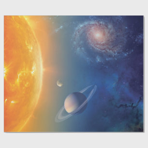 Papel De Presente Colagem do Sistema Solar Espaço Exterior da NASA