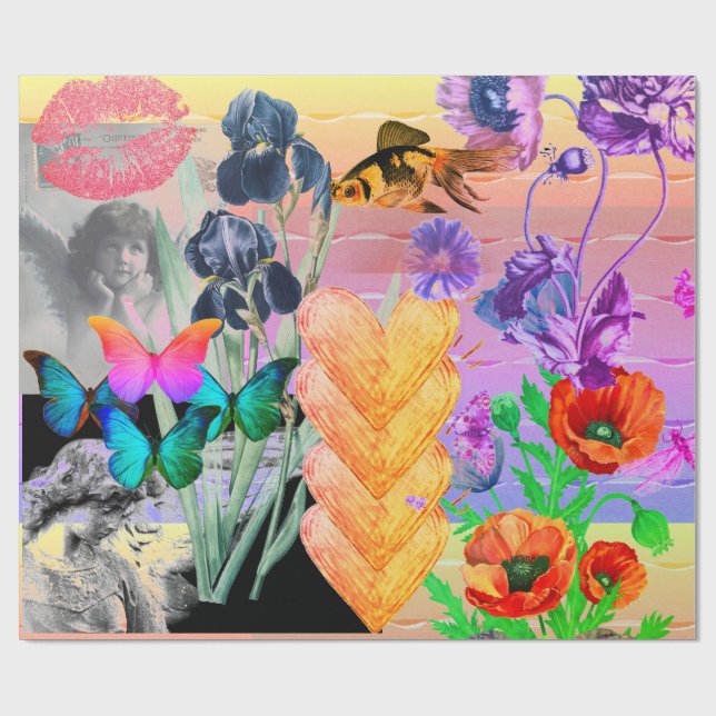 Papel De Presente COLAGEM ORIGINAL DO PAPEL DE EMBALAGEM DO dia de o (Aberto)