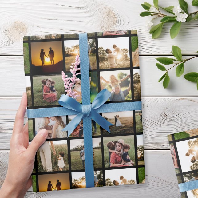 Papel De Presente Colagem Personalizada de 16 Fotografias (Criador carregado)