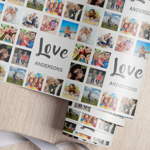 Papel De Presente Colagem Personalizada de Fotos da Família Personal