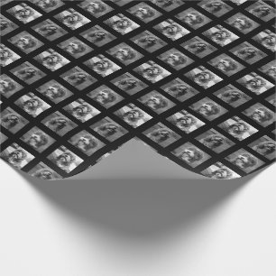 Papel De Presente Colagem preta e branca