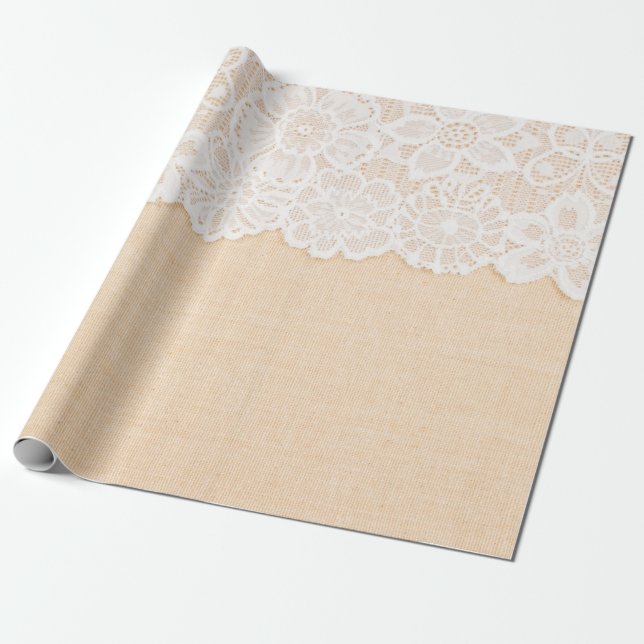 Papel De Presente Colar Ornamental branca sobre design de tecido par (Desenrolado)