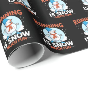 Papel De Presente Cold Weather Runner - Correr é neve muito divertid