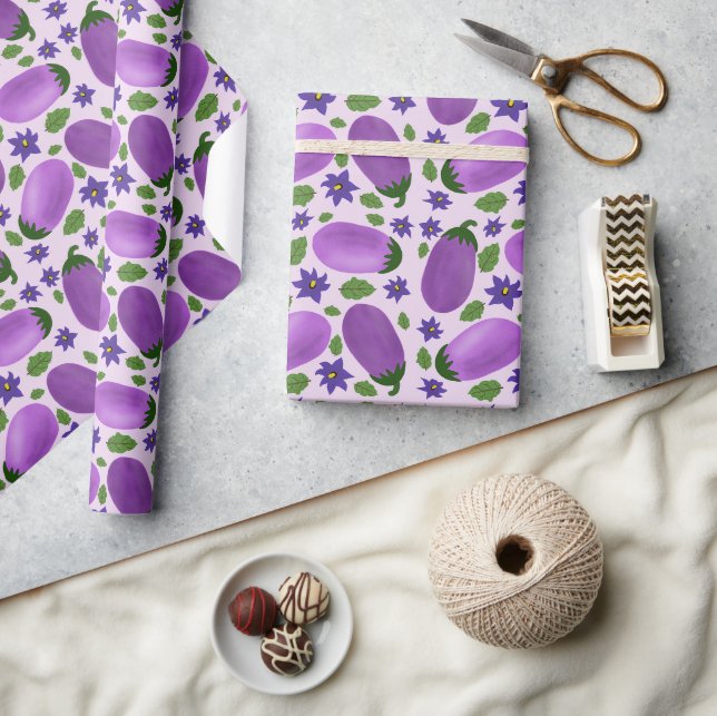 Papel De Presente Coleção Berinjela Blush & Bloom – Lilás Suave (Artesanato)