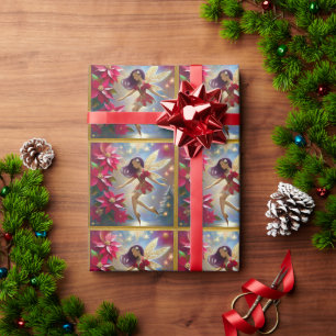 Papel De Presente Coleção Christmas Fairy - Cabelo Roxo Liso