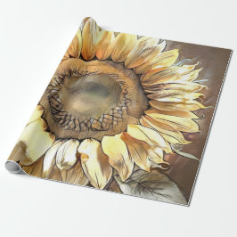 Papel De Presente Coleção de Arte Moderna do Espelho de Sunflower