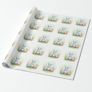 Papel De Presente Coleção de Coelhinho da Páscoa Bonito Fofinho