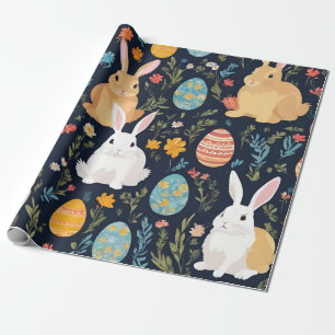 Papel De Presente Coleção de Coelhinhos do felz pascoa Boho