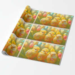 Papel De Presente Coleção de Frango de Páscoa Cute 3